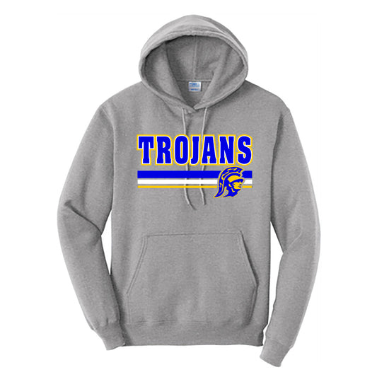 Tattnall - Trojans Stripes Trojan - Athletic Heather (Tee/Hoodie/Sweatshirt) - Southern Grace Creations