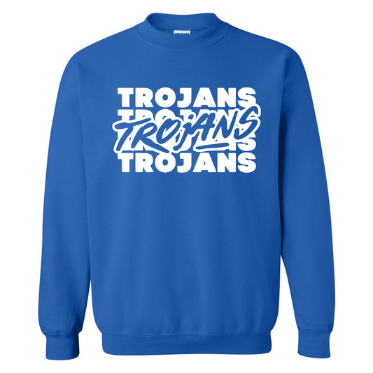 Tattnall - Trojans Trojans Trojans 2 - Royal (Tee/DriFit/Hoodie/Sweatshirt) - Southern Grace Creations