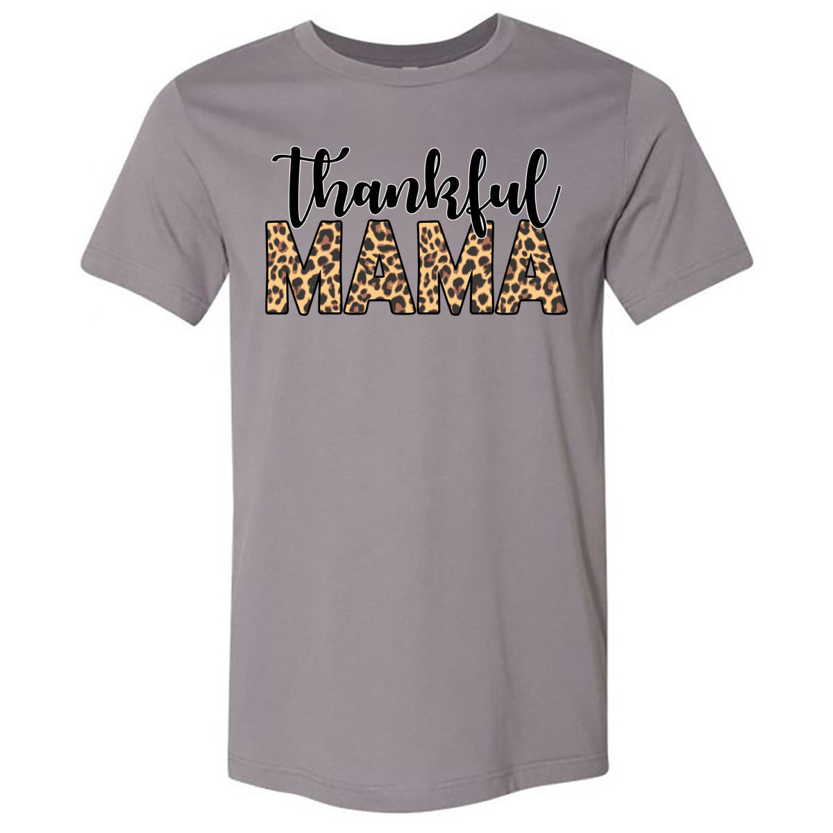 Thankful Mama Leopard - Storm Tee - Southern Grace Creations