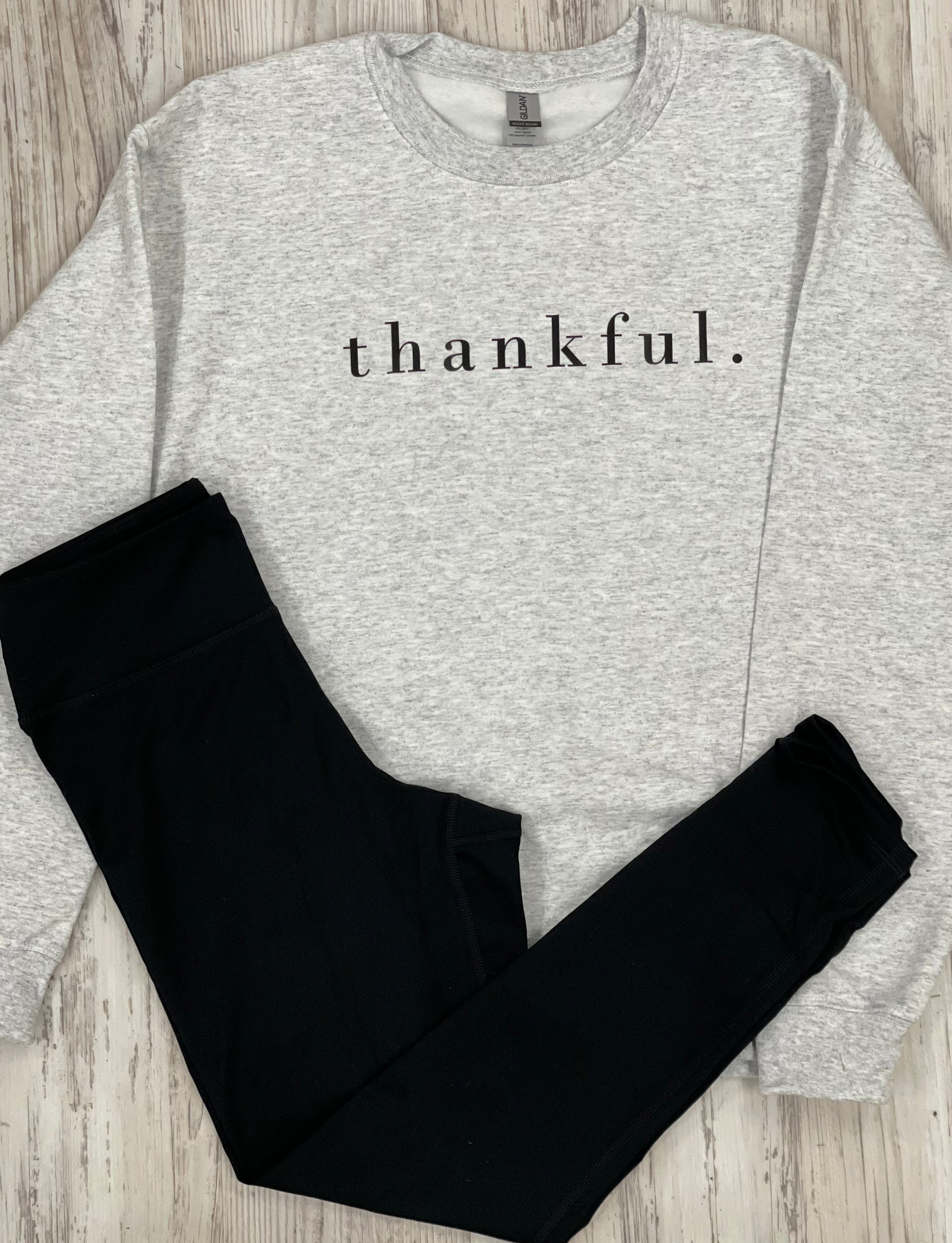 Thankful Sweatshirt - Gray - Southern Grace Creations