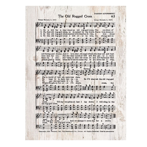 The Old Rugged Cross Hymn- 5.5X7.25 - Southern Grace Creations