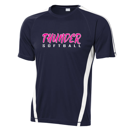 Thunder - Thunder Softball - Decalled Script - Navy Drifit Short Sleeves Tee (ST351) - Southern Grace Creations