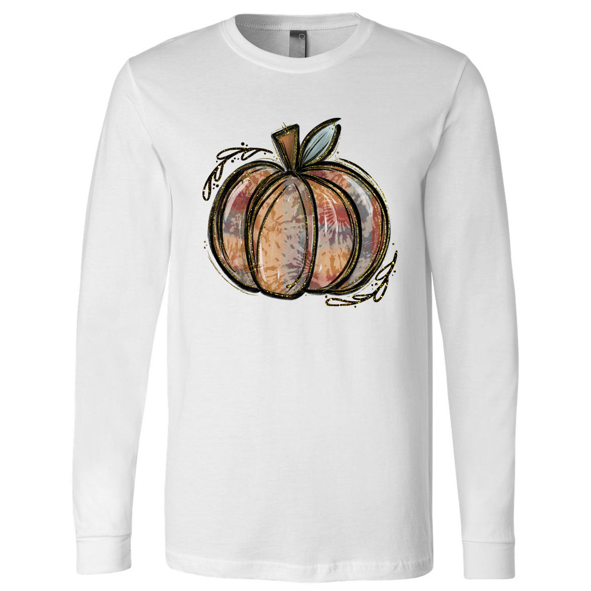Tie Dye Glitter Pumpkin - White (Tee/Hoodie/Sweatshirt) - Southern Grace Creations