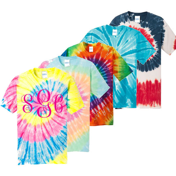 Tie Dye Monogrammed Tee - Southern Grace Creations