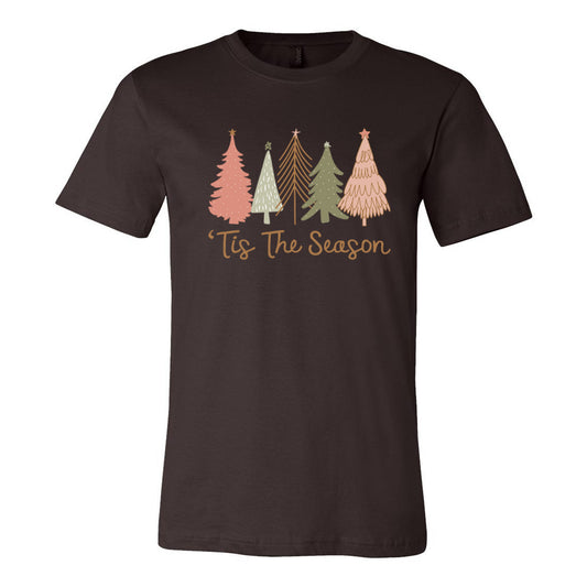 Tis The Season Pink Trees - Brown (Tee/Hoodie/Sweatshirt) - Southern Grace Creations
