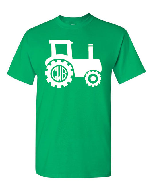 Tractor Monogram Tee - Southern Grace Creations