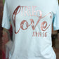 “True Love” John 3:16 - OCEAN BLUE SHORT-SLEEVE TEE (BELLA CANVAS) - Southern Grace Creations