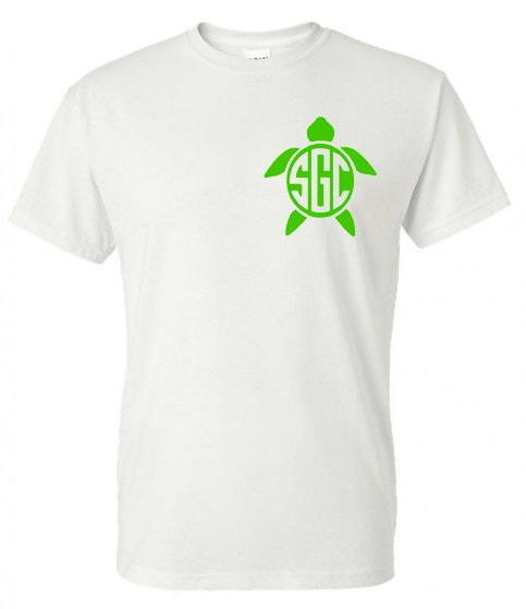 Turtle Monogrammed Tee - Southern Grace Creations