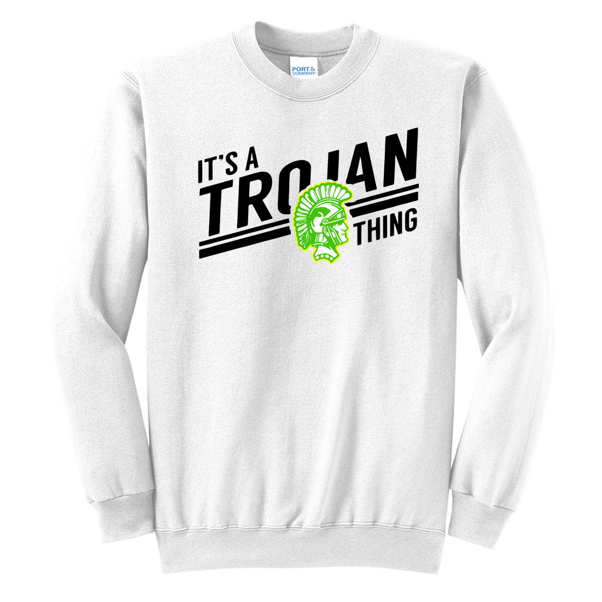 Twiggs Academy - It's A Trojan Thing Slanted - White (Tee/DriFit/Hoodie/Sweatshirt) - Southern Grace Creations