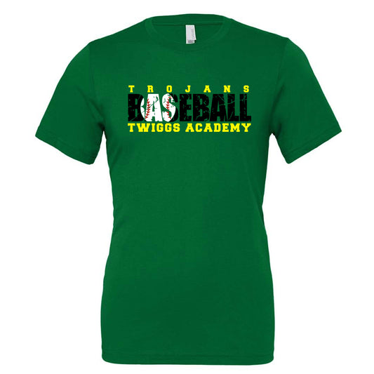 Twiggs Academy - Trojans Distressed Baseball Twiggs Academy - Kelly (Tee/DriFit/Hoodie/Sweatshirt) - Southern Grace Creations