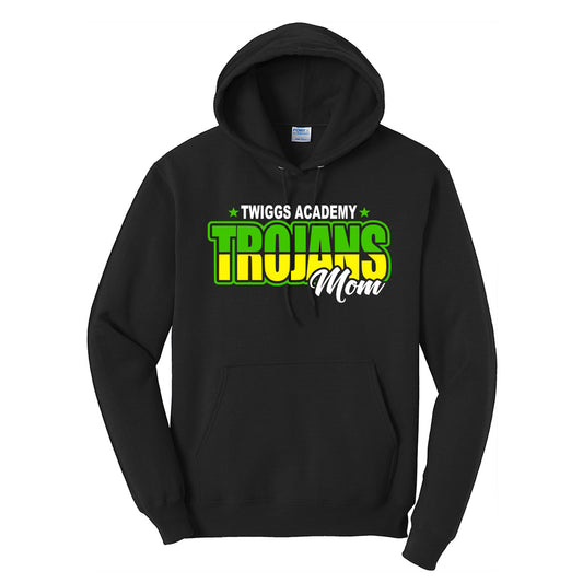 Twiggs Academy - Twiggs Academy Trojans Mom - Black (Tee/Hoodie/Sweatshirt) - Southern Grace Creations