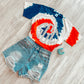 USA Tie Dye Rainbow with Big Monogram - Southern Grace Creations