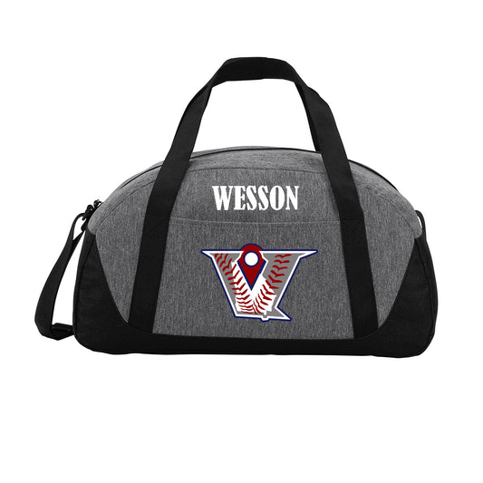 Velo BB - Dome Duffle Bag with Velocity Baseball Logo - Grey (BG818) - Southern Grace Creations