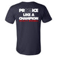 Velo BB - Velo Baseball Logo - PrACTice Like A Champion - Navy Short Sleeve Tee - Southern Grace Creations