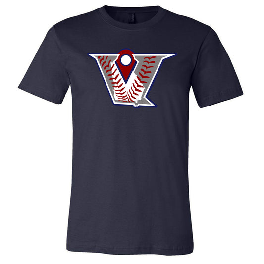 Velo BB - Velocity Baseball Logo - Navy Tee - Southern Grace Creations