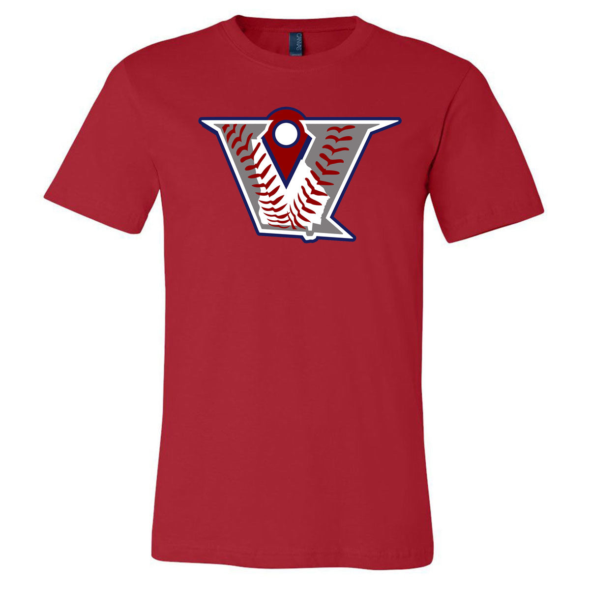 Velo BB - Velocity Baseball Logo - Red Tee - Southern Grace Creations
