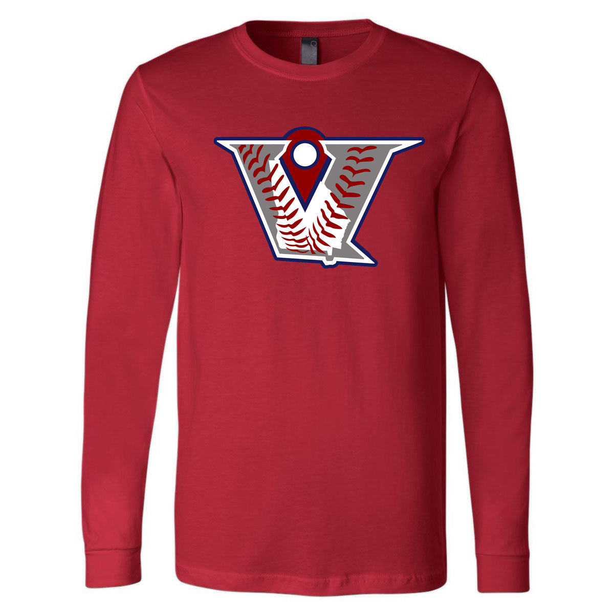 Velo BB - Velocity Baseball Logo - Red Tee - Southern Grace Creations