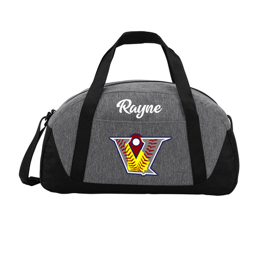 Velo FP - Dome Duffle Bag with Velocity Fastpitch Logo - Grey (BG818) - Southern Grace Creations