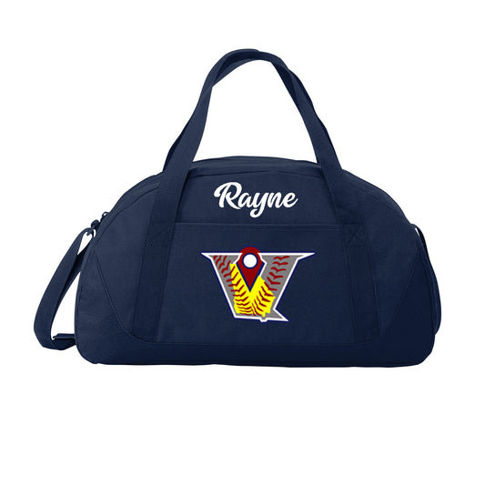 Velo FP - Dome Duffle Bag with Velocity Fastpitch Logo - Navy (BG818) - Southern Grace Creations