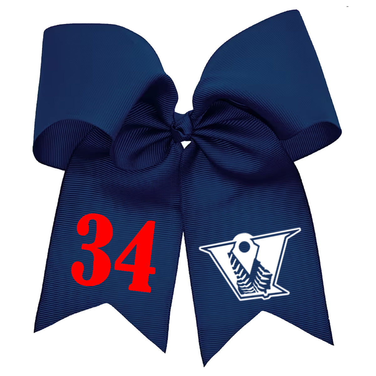 Velo FP - Ponytail Bow - Navy - Southern Grace Creations