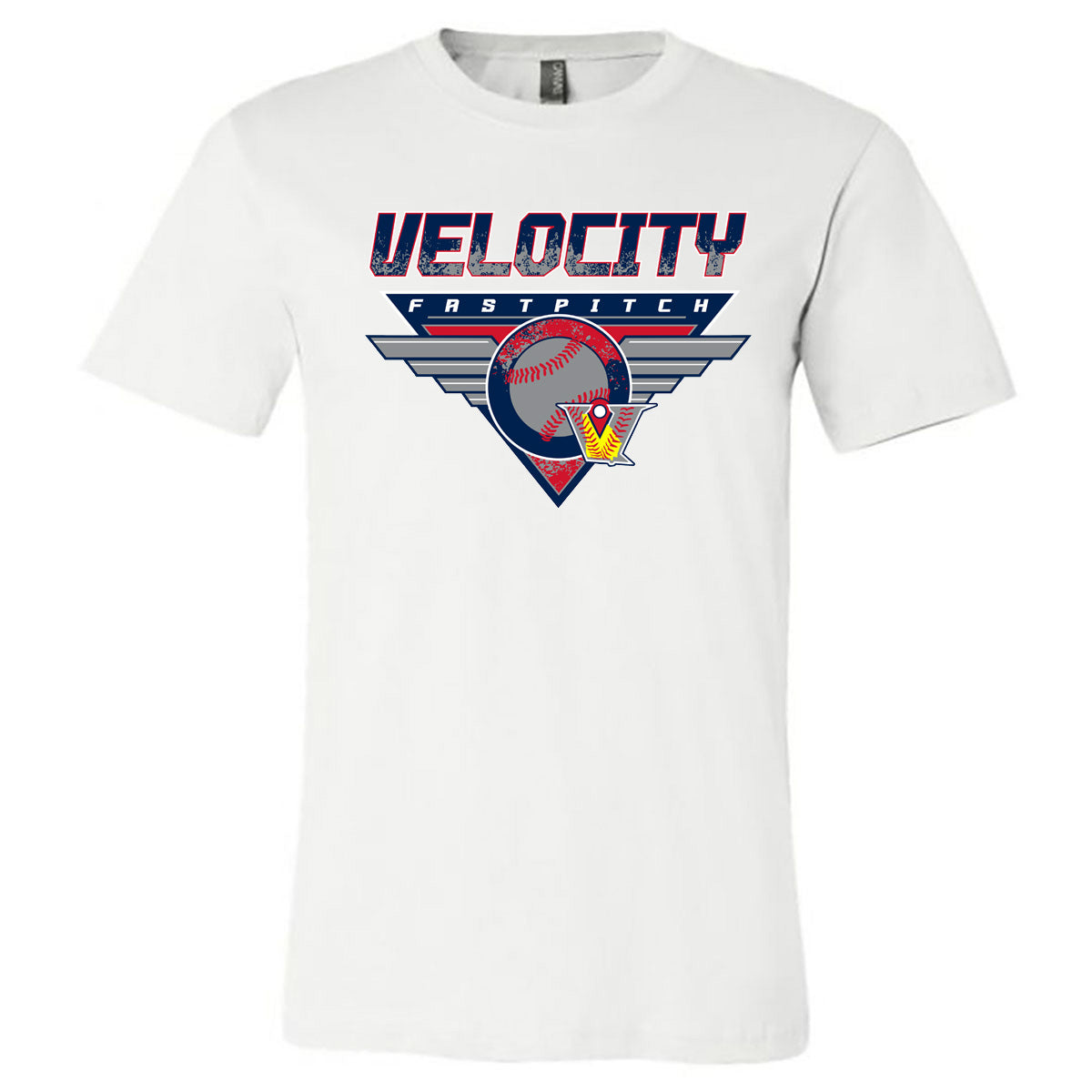 Velo FP - Velocity Fastpitch Triangle - White (Tee/Hoodie/Sweatshirt) - Southern Grace Creations