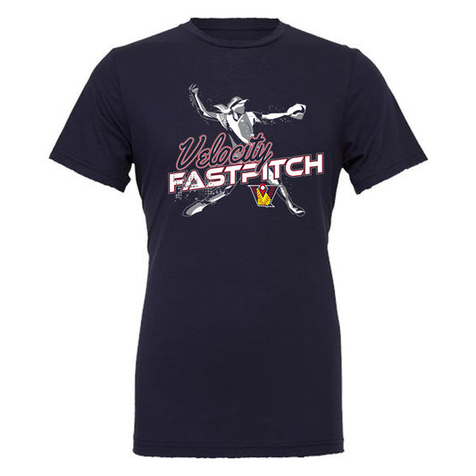 Velo FP - Velocity Fastpitch with Player - Navy (Tee/Hoodie/Sweatshirt) - Southern Grace Creations