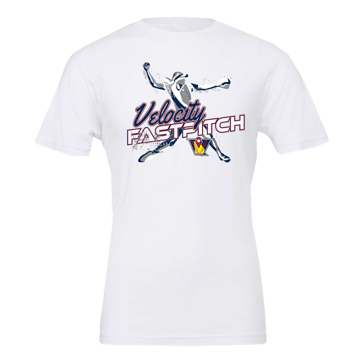 Velo FP - Velocity Fastpitch with Player - White (Tee/Hoodie/Sweatshirt) - Southern Grace Creations