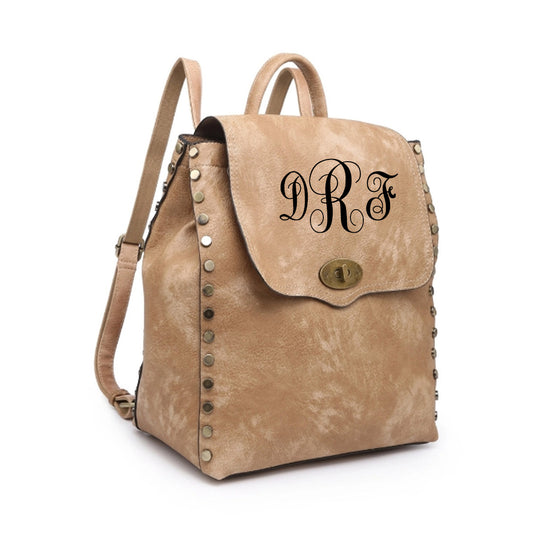 Veronica Distressed Backpack-Tan - Southern Grace Creations