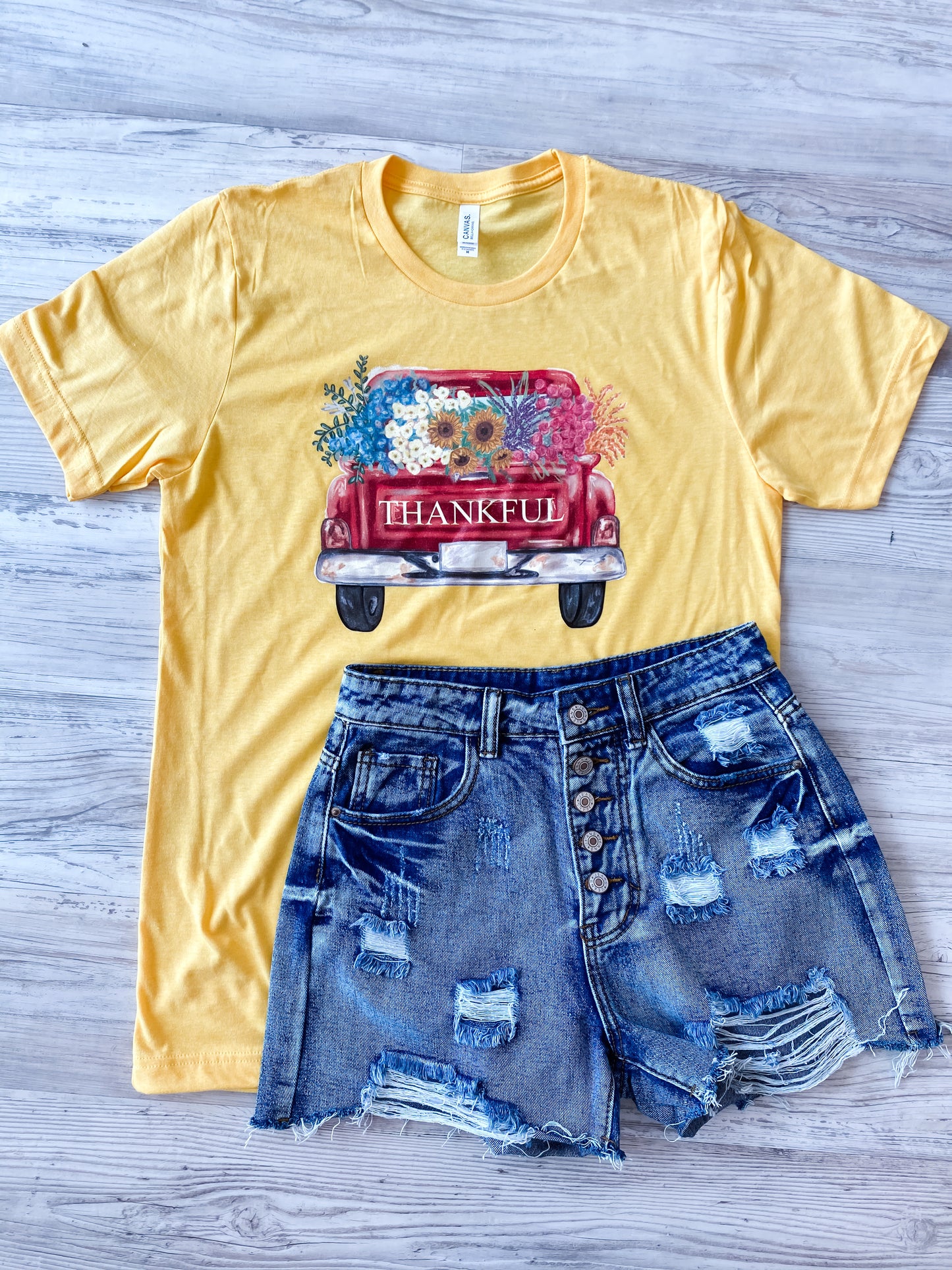 Vintage Personalized Truck - Yellow Tee - Southern Grace Creations