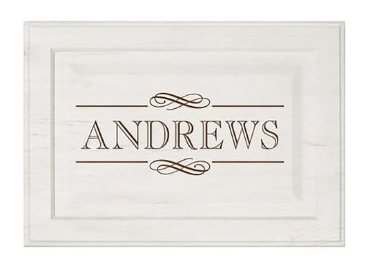 WHITE FAUX WOOD CABINET DOOR - ENGRAVABLE - Southern Grace Creations