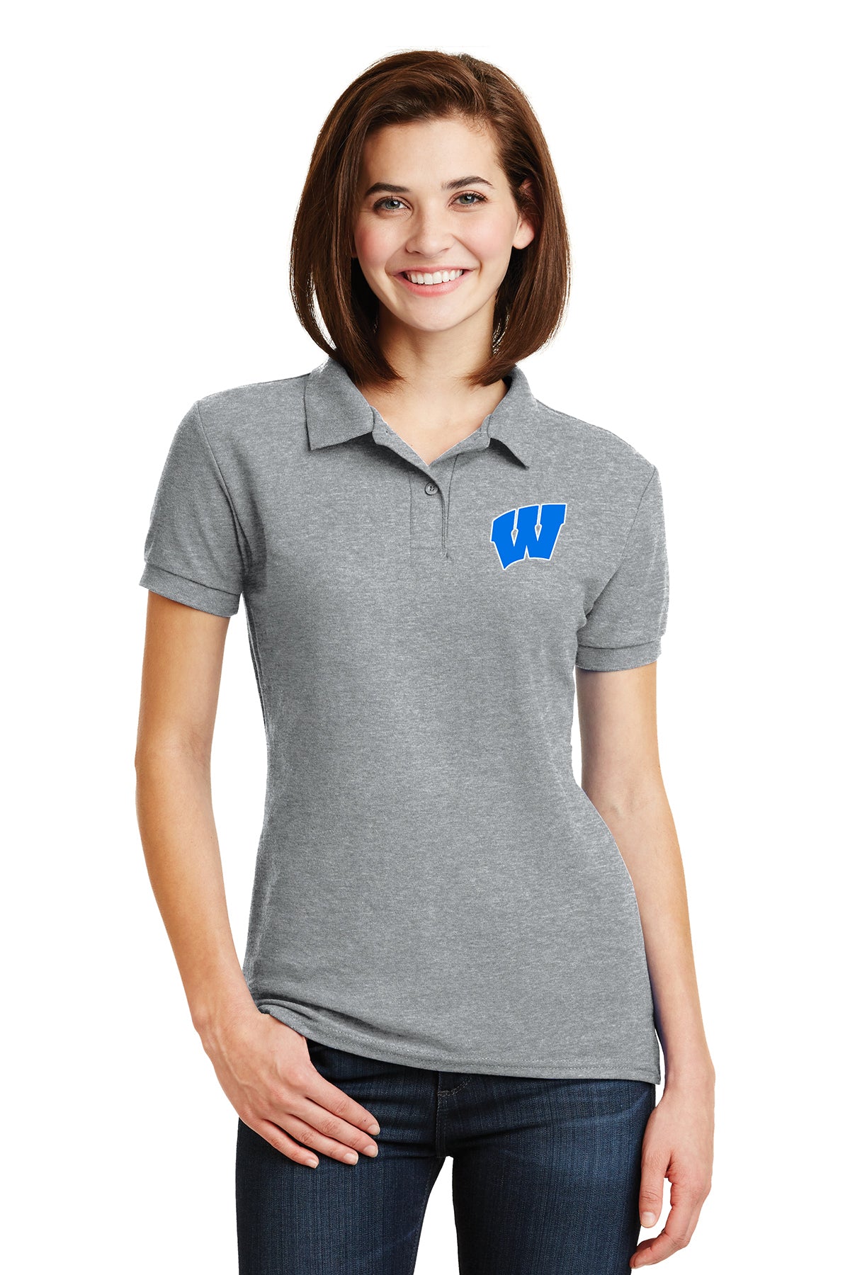 WINDSOR- Ladies Polo - SPORT GREY (LKP155) - Southern Grace Creations