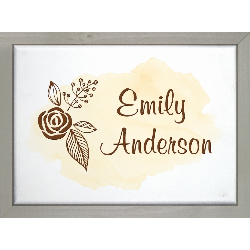 Watercolor Framed Small Sign (Engravable) - Southern Grace Creations