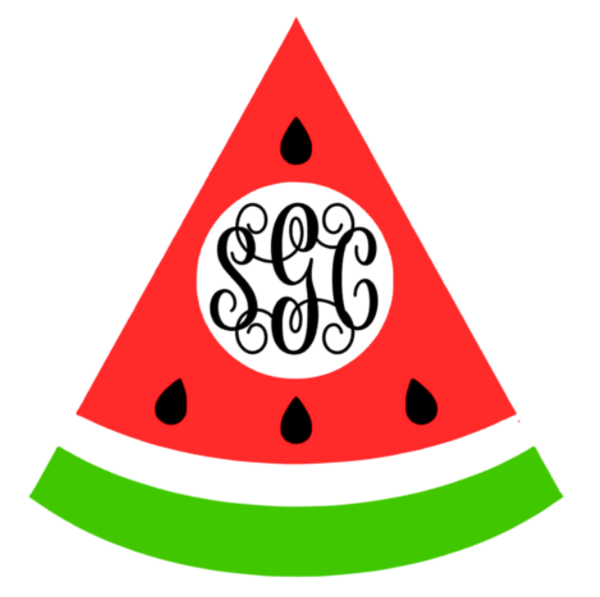 Watermelon Monogram Tee - Southern Grace Creations