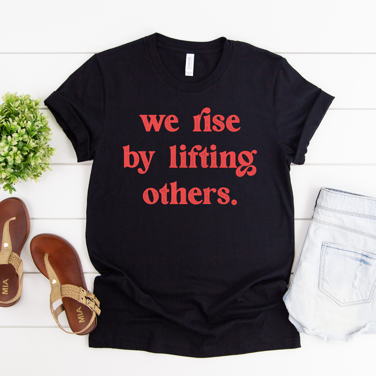 We Rise By Lifting Others Tee (Black Tee) - Southern Grace Creations