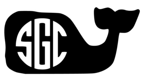 Whale Monogram Decal - Southern Grace Creations