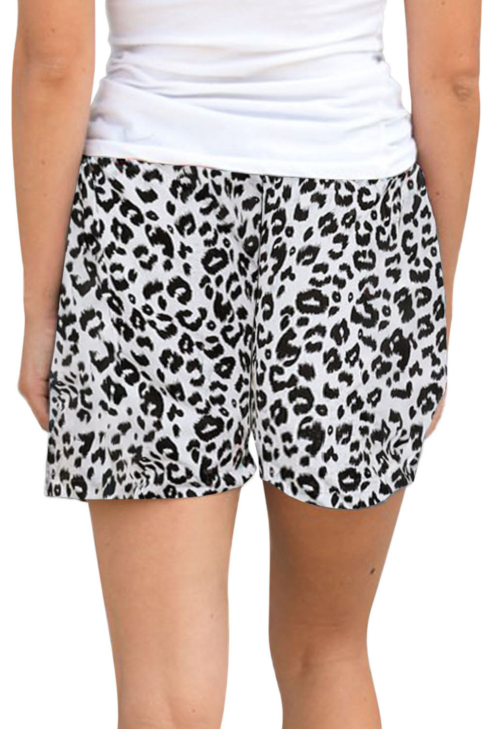 White Leopard Print Shorts - Southern Grace Creations