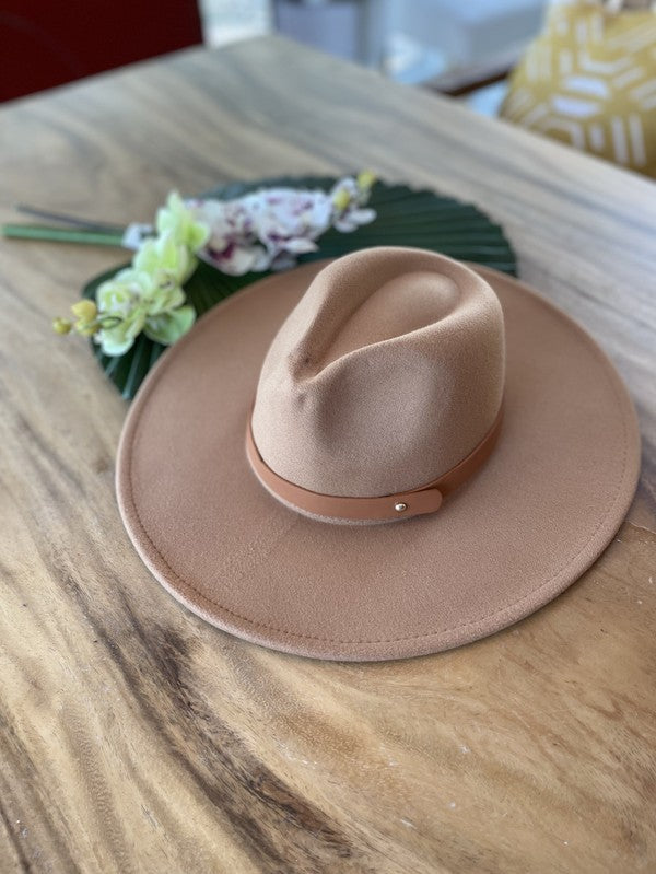 Wide brim panama hat in vegan felt - Southern Grace Creations