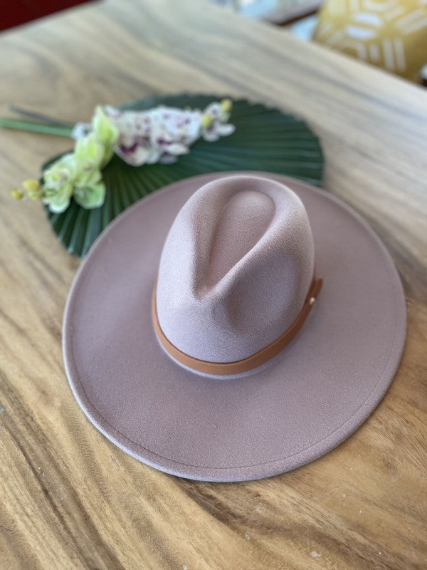 Wide brim panama hat in vegan felt - Southern Grace Creations