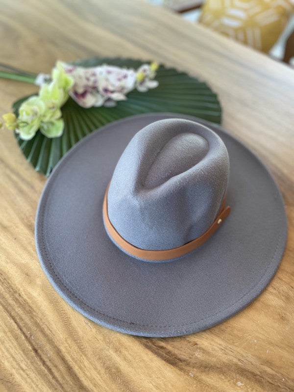 Wide brim panama hat in vegan felt - Southern Grace Creations