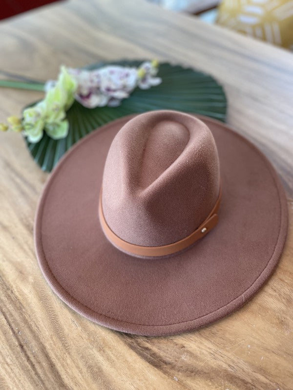 Wide brim panama hat in vegan felt - Southern Grace Creations