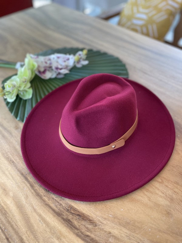 Wide brim panama hat in vegan felt - Southern Grace Creations