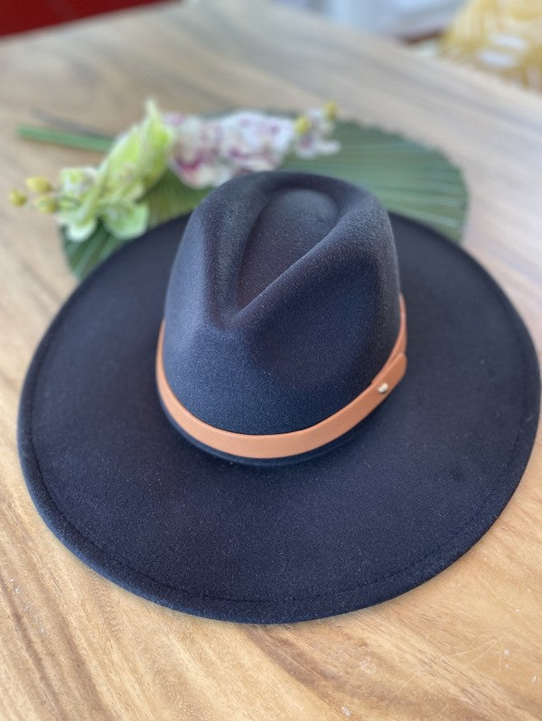 Wide brim panama hat in vegan felt - Southern Grace Creations