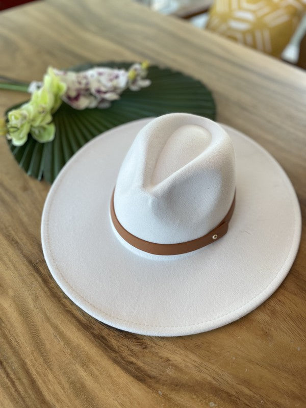 Wide brim panama hat in vegan felt - Southern Grace Creations