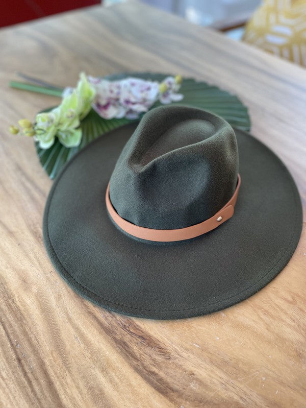 Wide brim panama hat in vegan felt - Southern Grace Creations