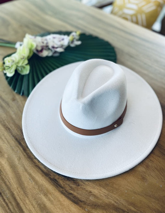 Wide brim panama hat in vegan felt - Southern Grace Creations