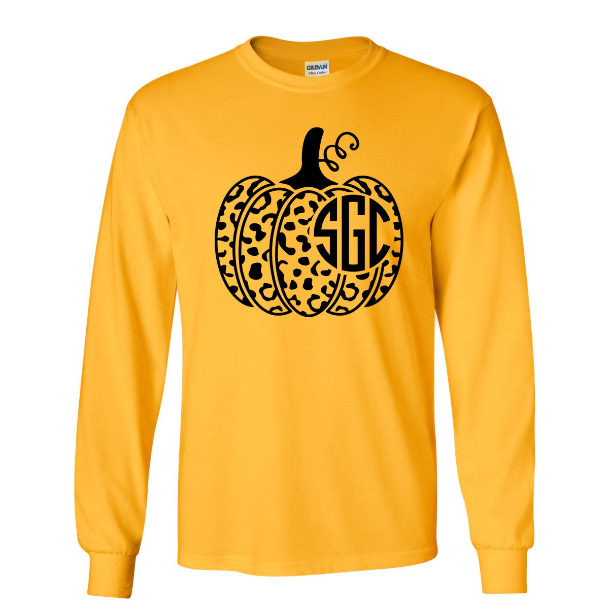 Wild About Pumpkins Monogram Tee - Mustard Tee - Southern Grace Creations