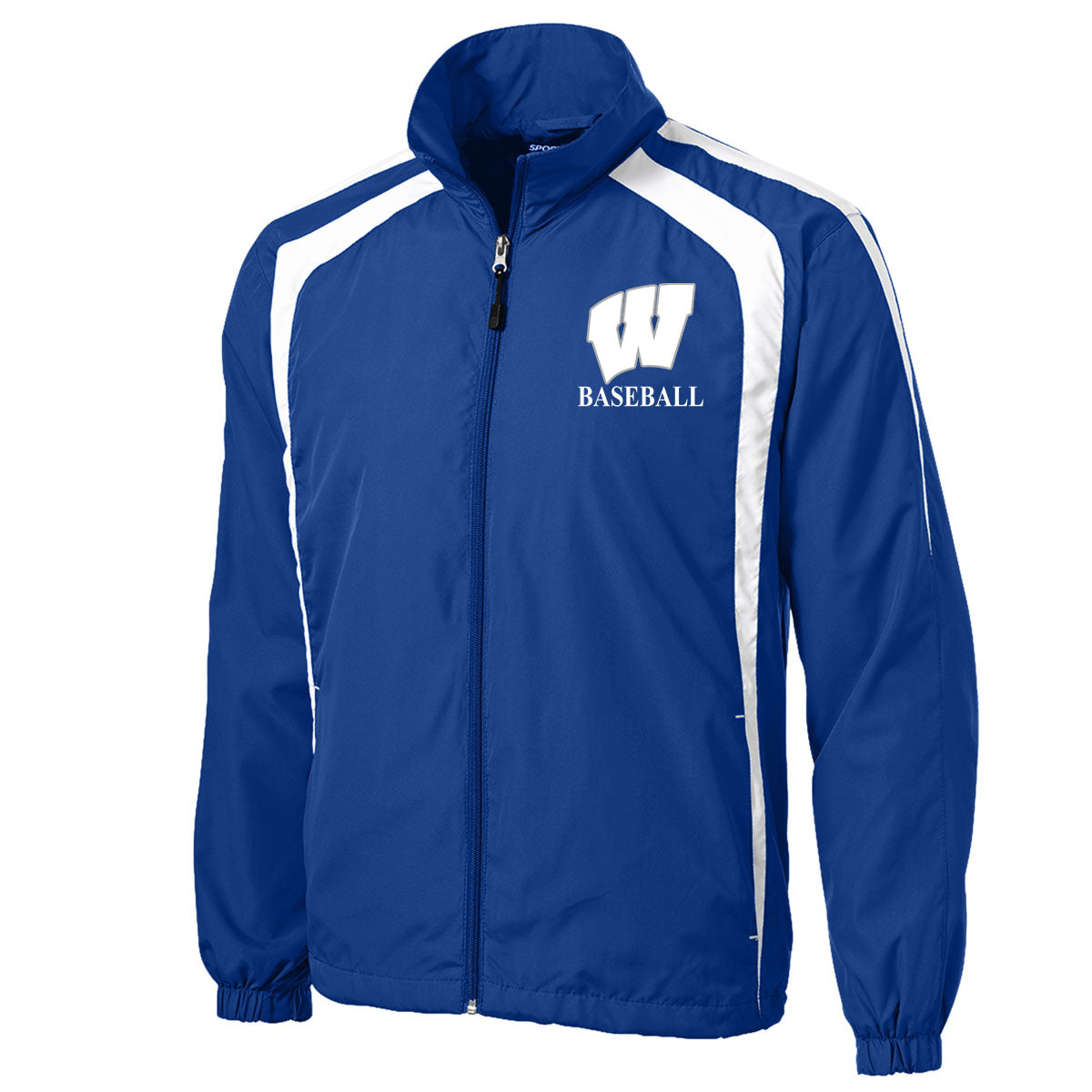 Windsor - Baseball - Colorblock Raglan Jacket with W Baseball Logo - True Royal/White - Southern Grace Creations