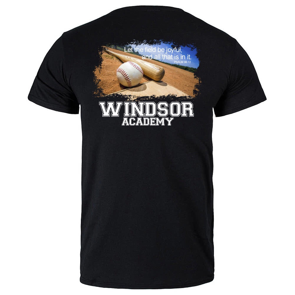 Windsor - Baseball Field Picture - Black Tee - Southern Grace Creations