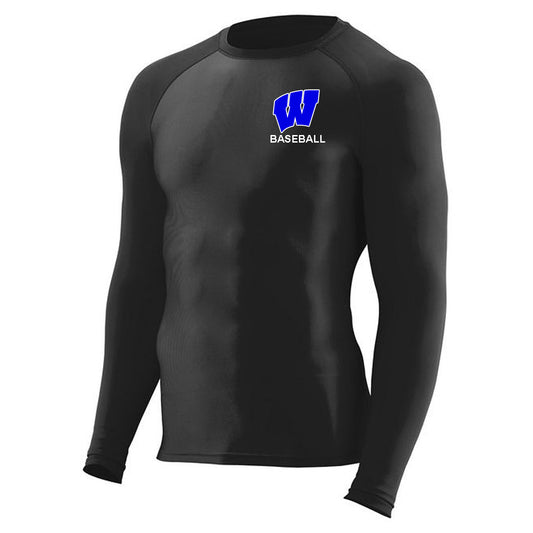 Windsor - Baseball - Hyperform Compression Long Sleeve Tee - Black (2604) - Southern Grace Creations