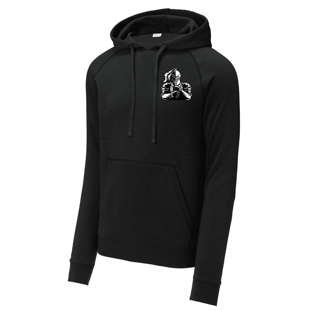 Windsor - Black Hoodie with Knight (left chest) - Sport-Tek Drive Fleece (STF200) - Southern Grace Creations
